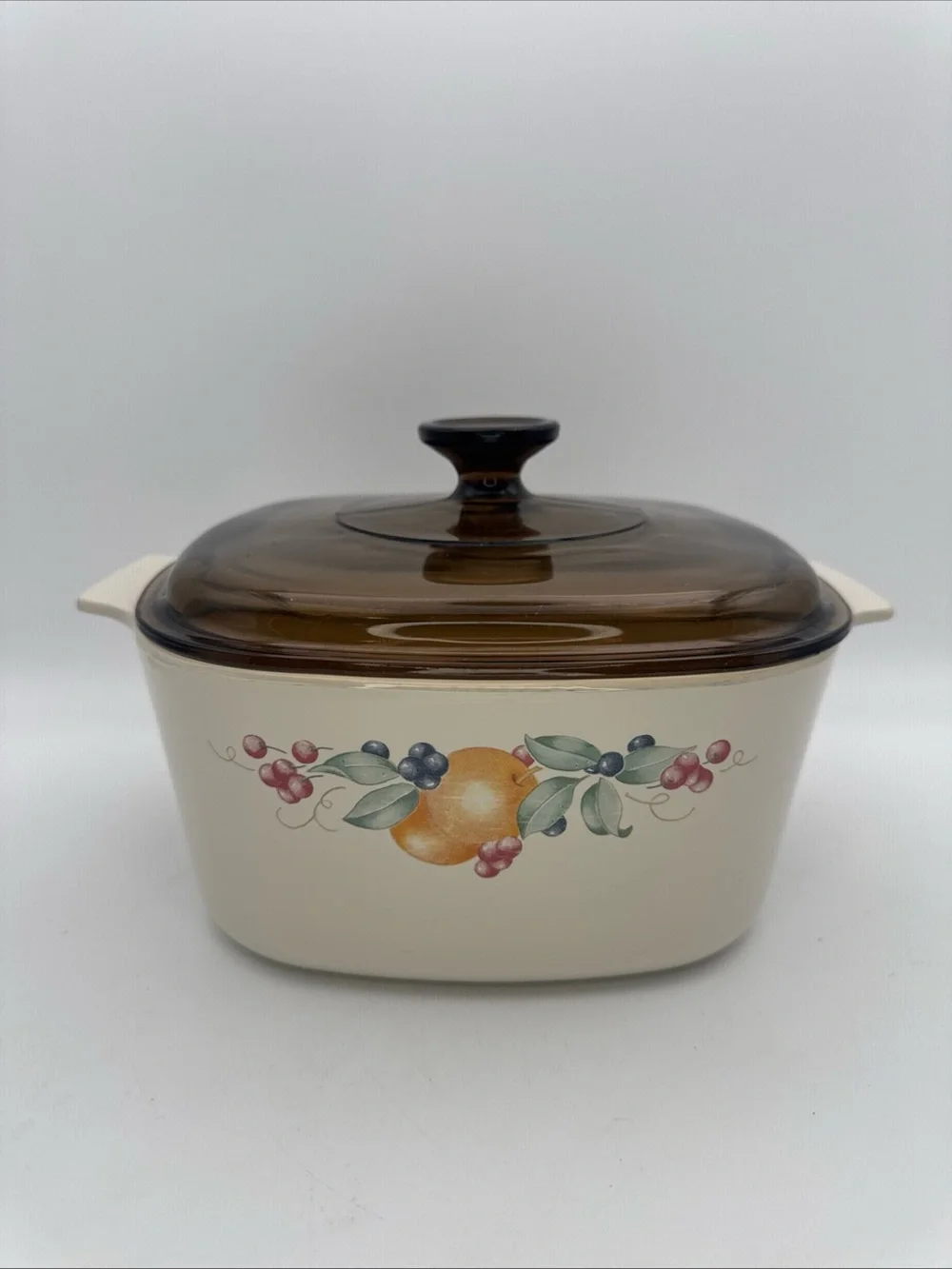 Corning Ware Abundance 3QT Casserole Dish A-3-B Amber Pyrex Lid No chips/cracks